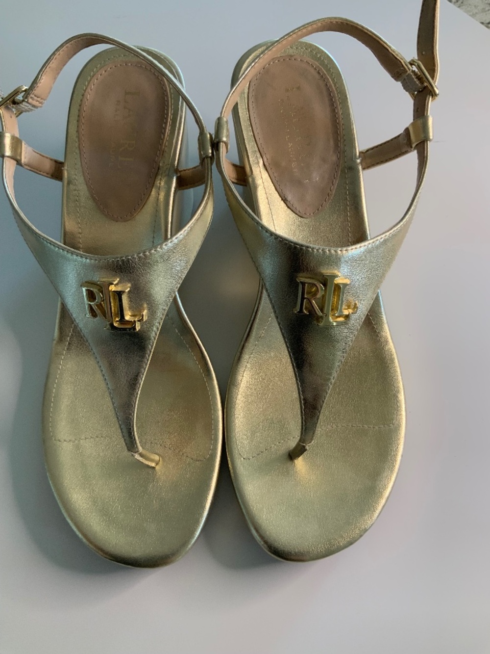 Ralph Lauren sandals, 7.5. Wedge heel